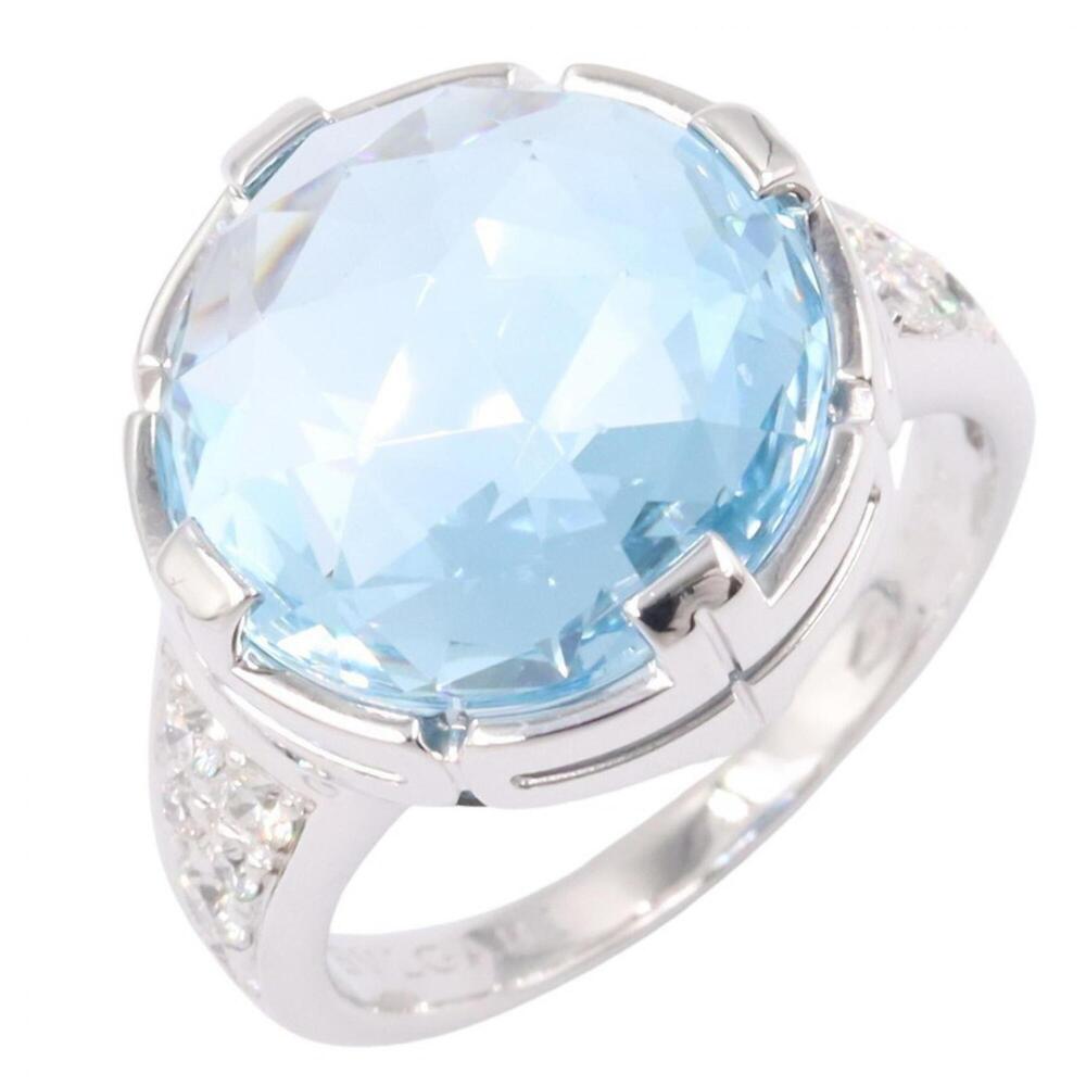 BVLGARI Parentesi Cocktail Blue Topaz Diamond Ring - 18KWG (White Gold) & Wom...